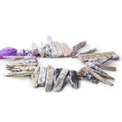 11x7-21x5mm Charoite top drilled elongated chip beads 8 inch 34 pieces - The Bead Traders