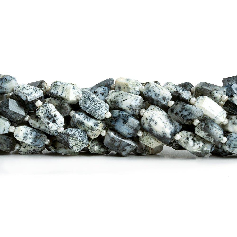 11x7mm Dendritic Opal Faceted Nugget Beads 14 inch 37 pieces - The Bead Traders