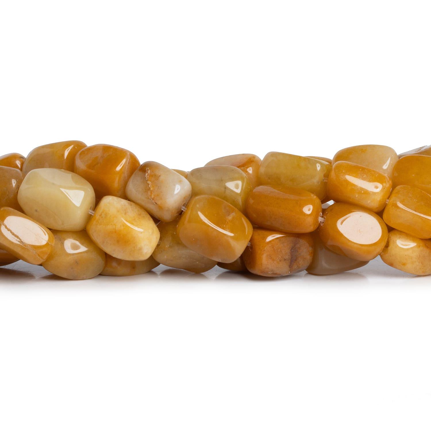 11x7mm Yellow Jade Rectangle Nuggets 15 inch 33 beads - The Bead Traders