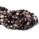11x8-13x9mm Pink Tourmaline tumbled plain rectangle beads 15.5 inch 32 beads - The Bead Traders