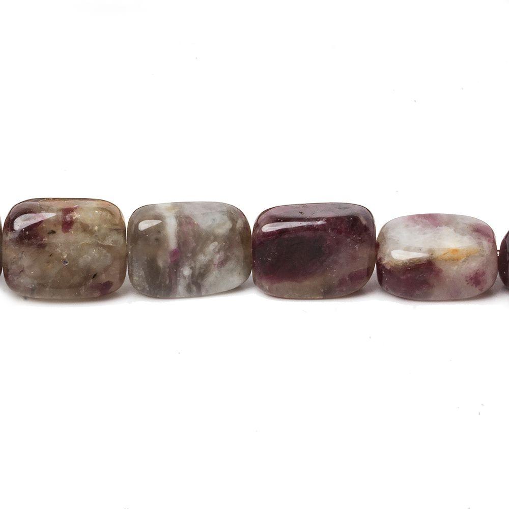 11x8-13x9mm Pink Tourmaline tumbled plain rectangle beads 15.5 inch 32 beads - The Bead Traders