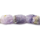 11x8-18x13mm Light Cape Amethyst Beads Tumbled Hammer Faceted Rectangle 8 inch 14 pcs - The Bead Traders