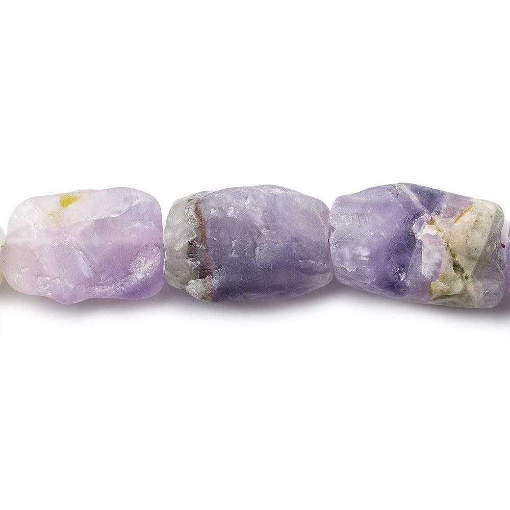 11x8-18x13mm Light Cape Amethyst Beads Tumbled Hammer Faceted Rectangle 8 inch 14 pcs - The Bead Traders