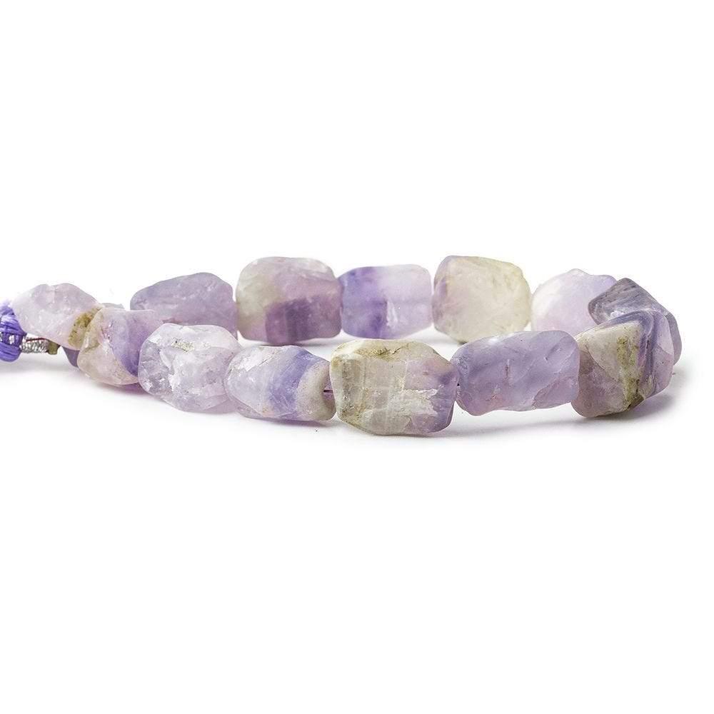 11x8-18x13mm Light Cape Amethyst Beads Tumbled Hammer Faceted Rectangle 8 inch 14 pcs - The Bead Traders