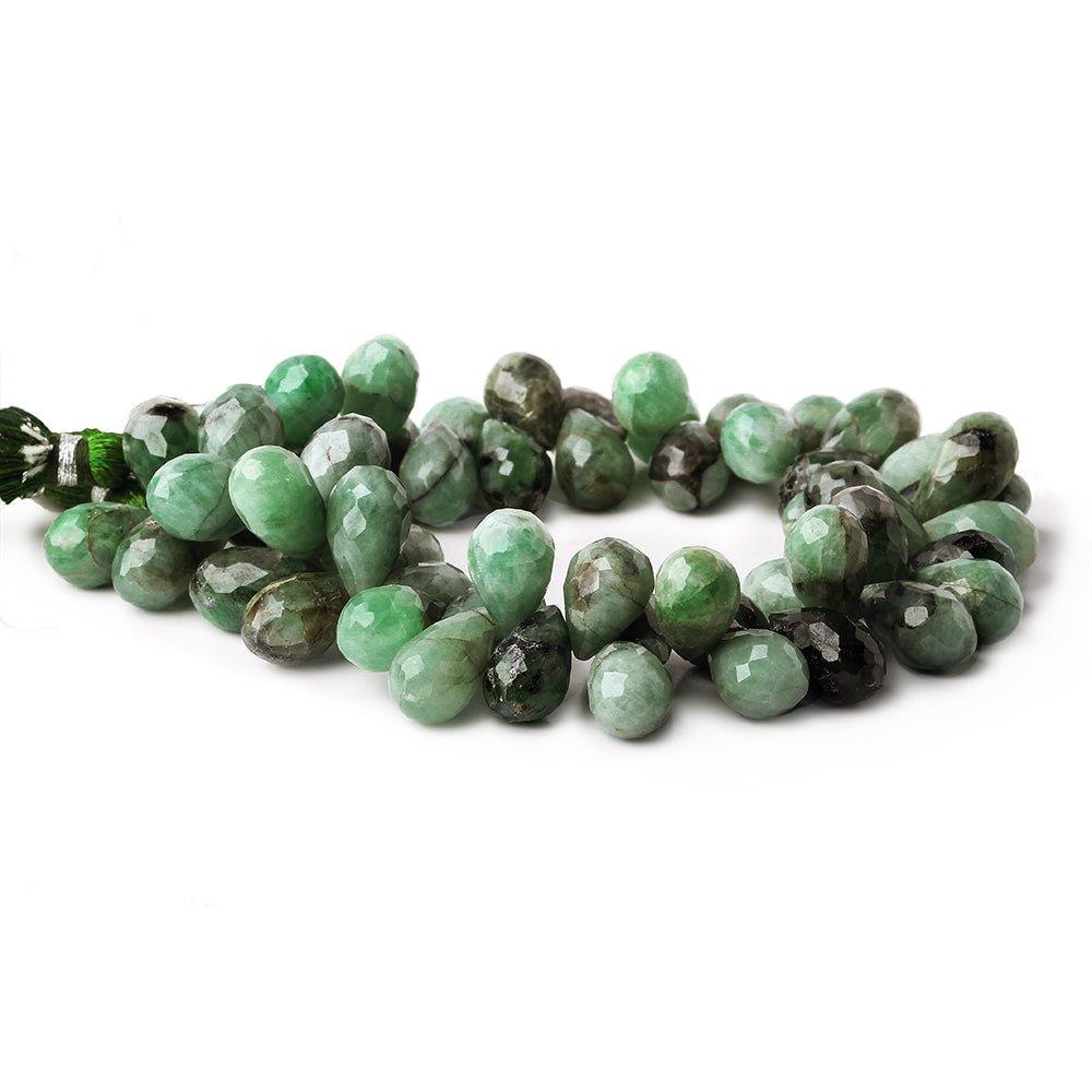 11x8-18x8mm Emerald Faceted Tear Drop beads 8 inch 58 pieces - The Bead Traders