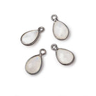 11x8mm Black Gold Bezel Rainbow Moonstone Faceted Pear Pendants Set of 4 - The Bead Traders