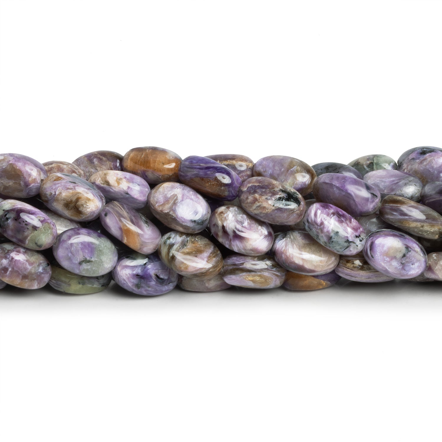 11x8mm Charoite Plain Ovals 15 inch 31 beads - The Bead Traders
