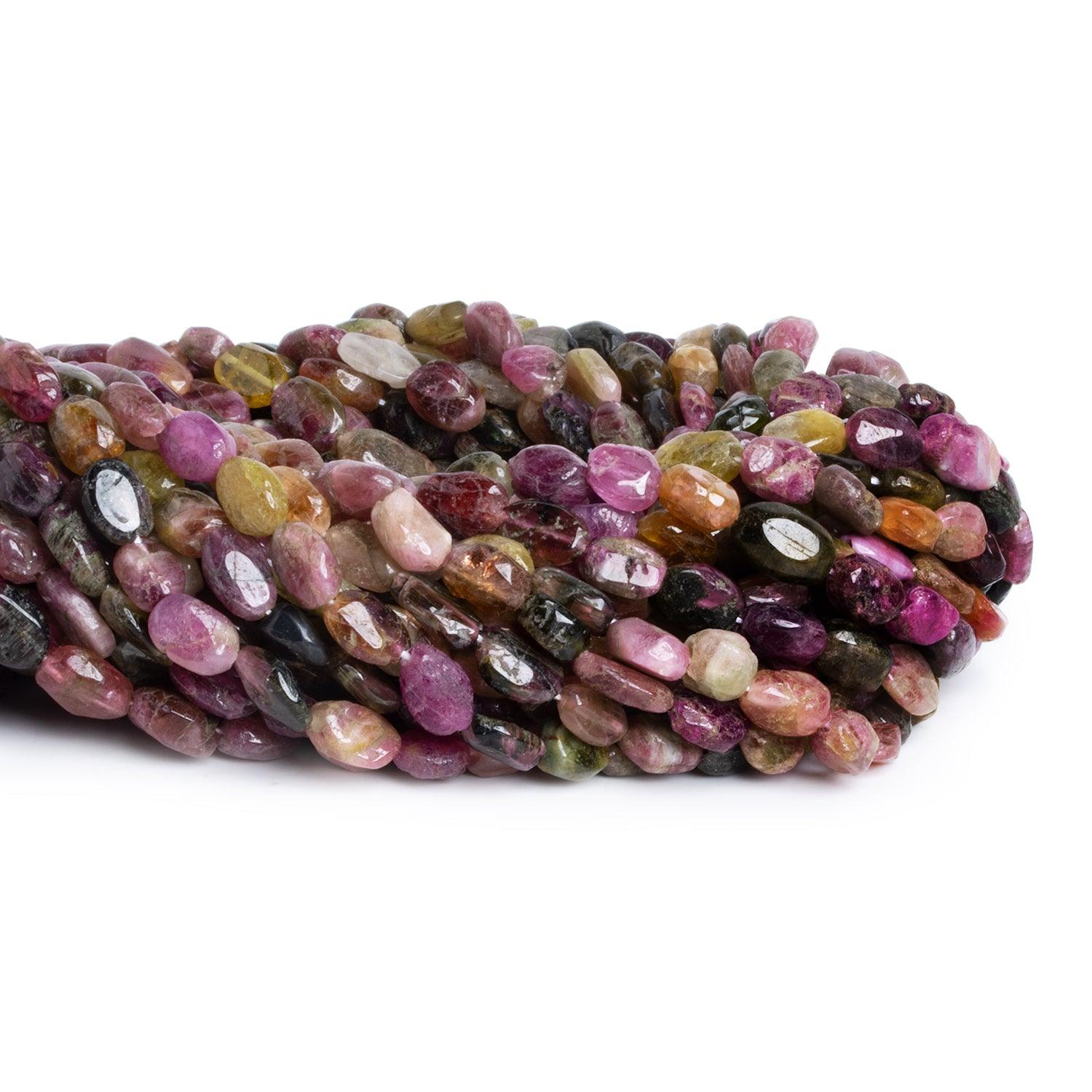 11x8mm Multicolor Tourmaline Ovals 12 inch 27 beads - The Bead Traders
