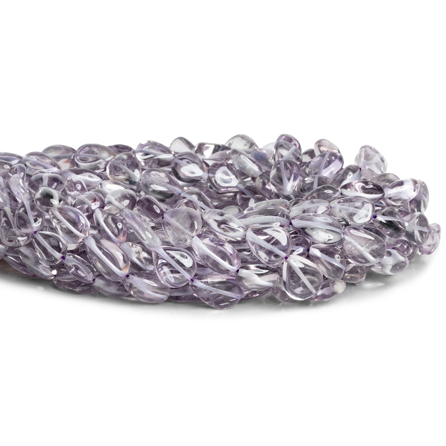 11x8mm Pink Amethyst Plain Pears 14 inch 29 beads - The Bead Traders