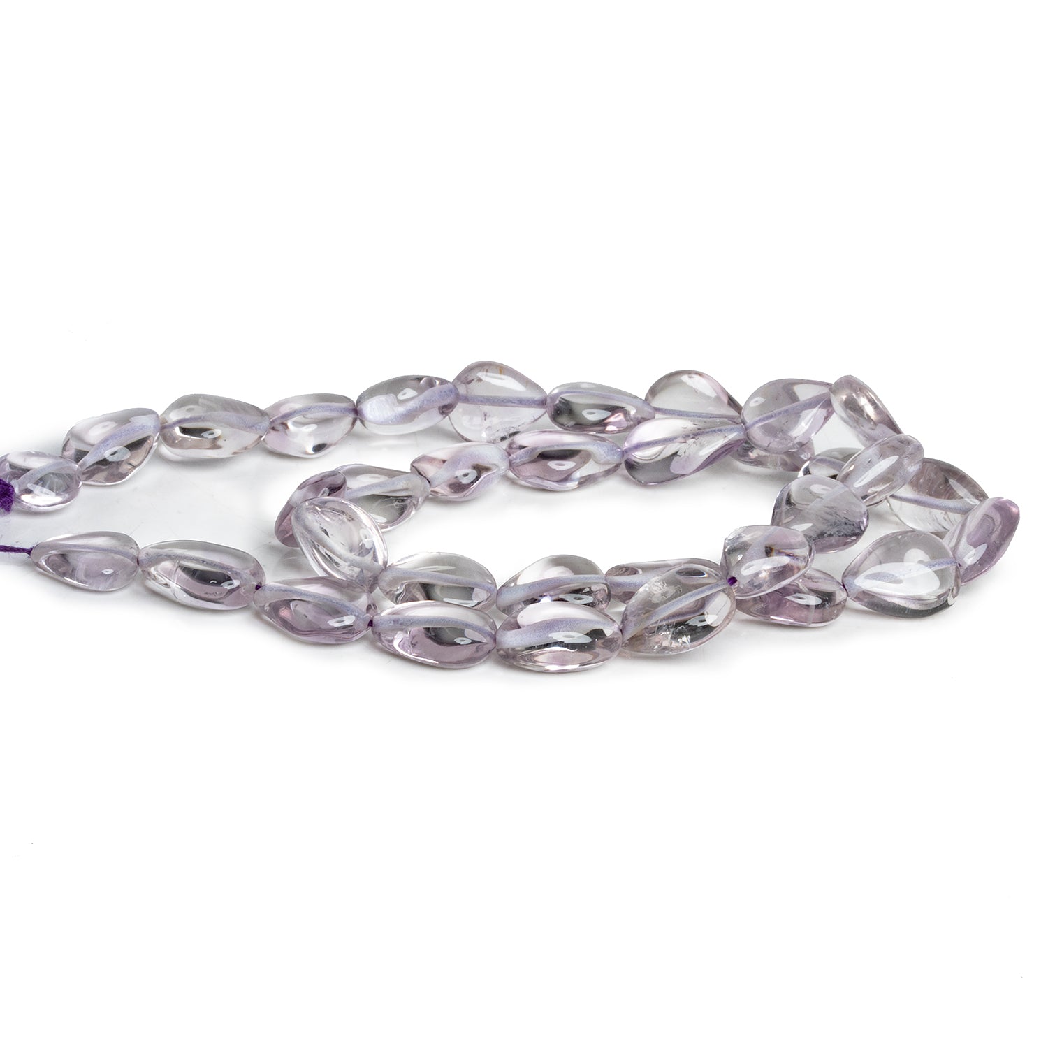 11x8mm Pink Amethyst Plain Pears 14 inch 29 beads - The Bead Traders