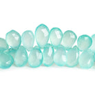 11x8mm Seafoam Chalcedony Faceted Pears 7.5 inch 60 beads - The Bead Traders