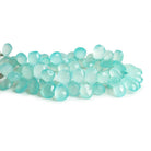 11x8mm Seafoam Chalcedony Faceted Pears 7.5 inch 60 beads - The Bead Traders