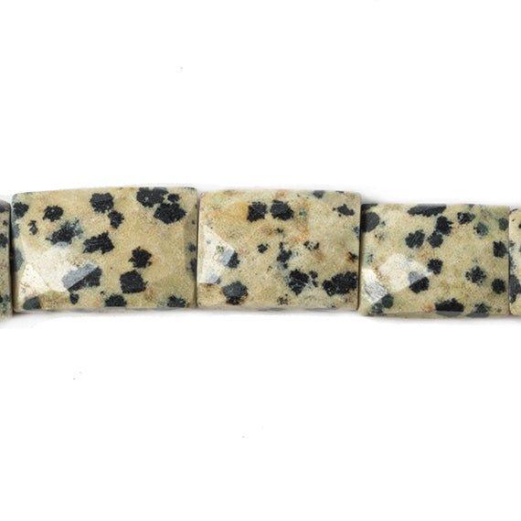 11x9-13.5x10mm Dalmation Jasper faceted rectangles 15 inch 28 beads - The Bead Traders