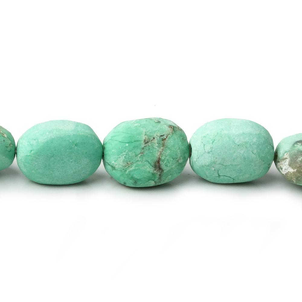 11x9-13x10mm Matte Chrysoprase & Matrix plain ovals 7.5 inch 15 beads A - The Bead Traders