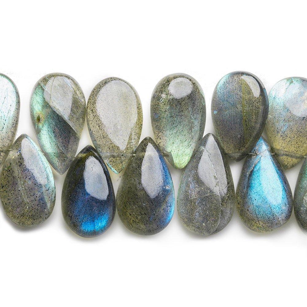 11x9-14x8mm Labradorite plain pears 8 inch 43 beads - The Bead Traders