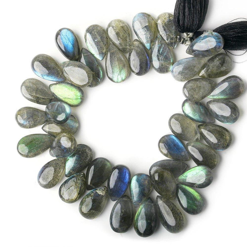 11x9-14x8mm Labradorite plain pears 8 inch 43 beads - The Bead Traders