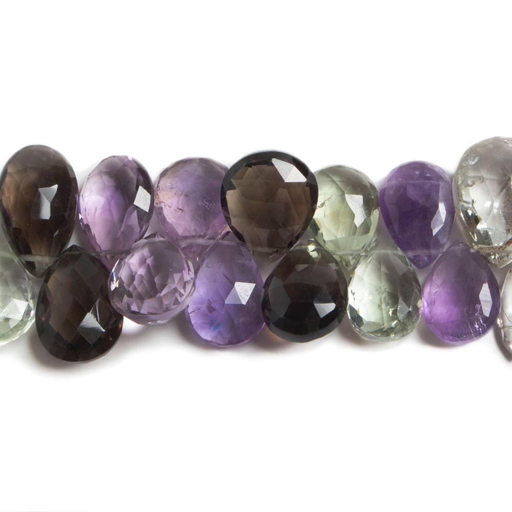 11x9-15x10mm Multi Gemstone Faceted Pear Beads 7.5 inch 44 pieces - The Bead Traders