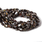 11x9-15x9mm Dark Tiger Iron straight drilled faceted ovals 13 inch 24 beads - The Bead Traders