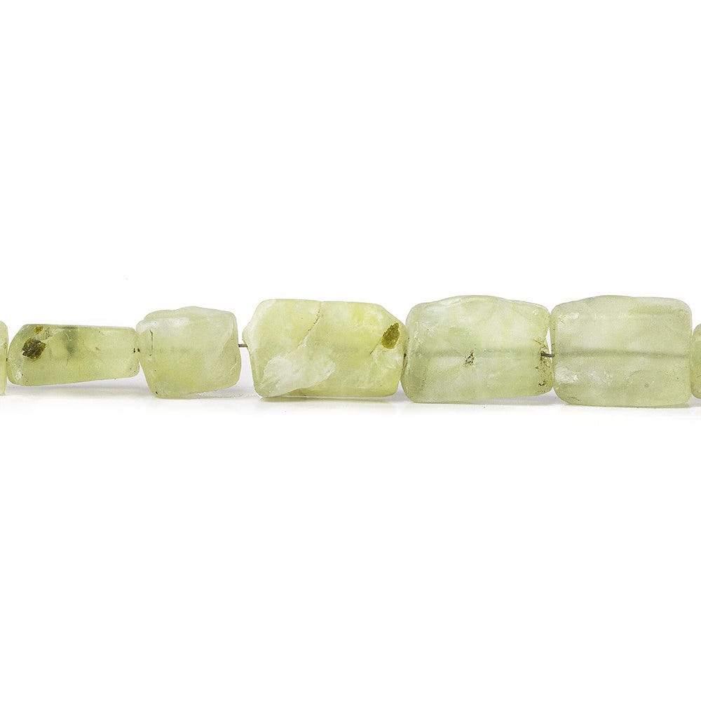 11x9-16x10mm Prehnite Hammer Faceted Rectangle Beads 8 in 15 pcs - The Bead Traders