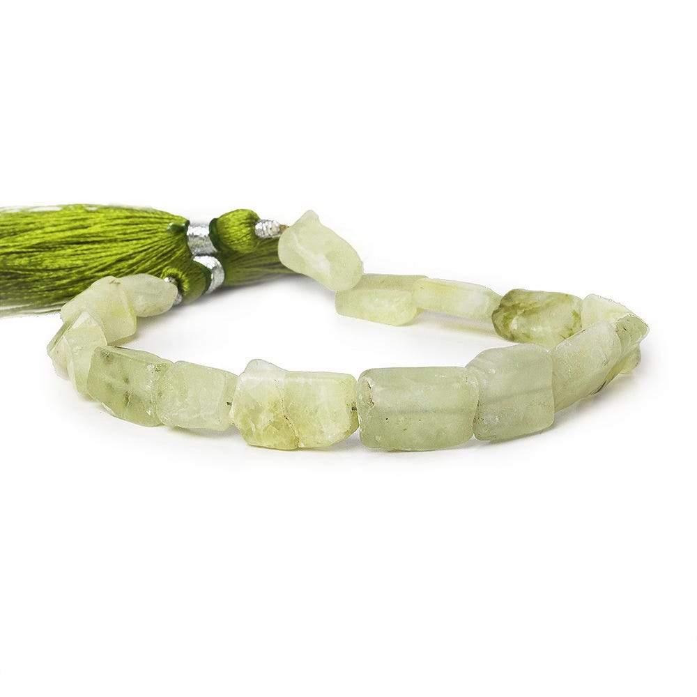 11x9-16x10mm Prehnite Hammer Faceted Rectangle Beads 8 in 15 pcs - The Bead Traders