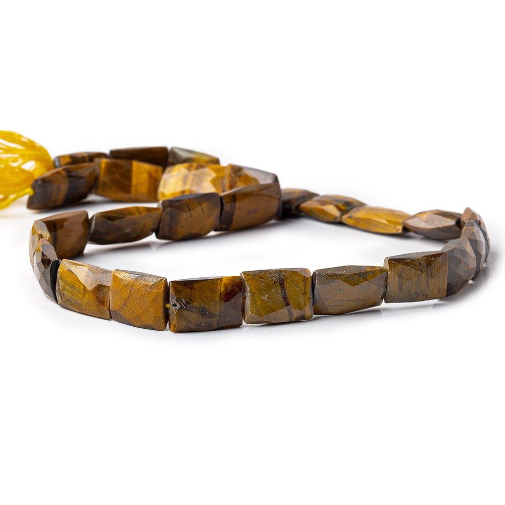 11x9-16x10mm Tiger's Eye faceted rectangles 15 inches 27 beads - The Bead Traders