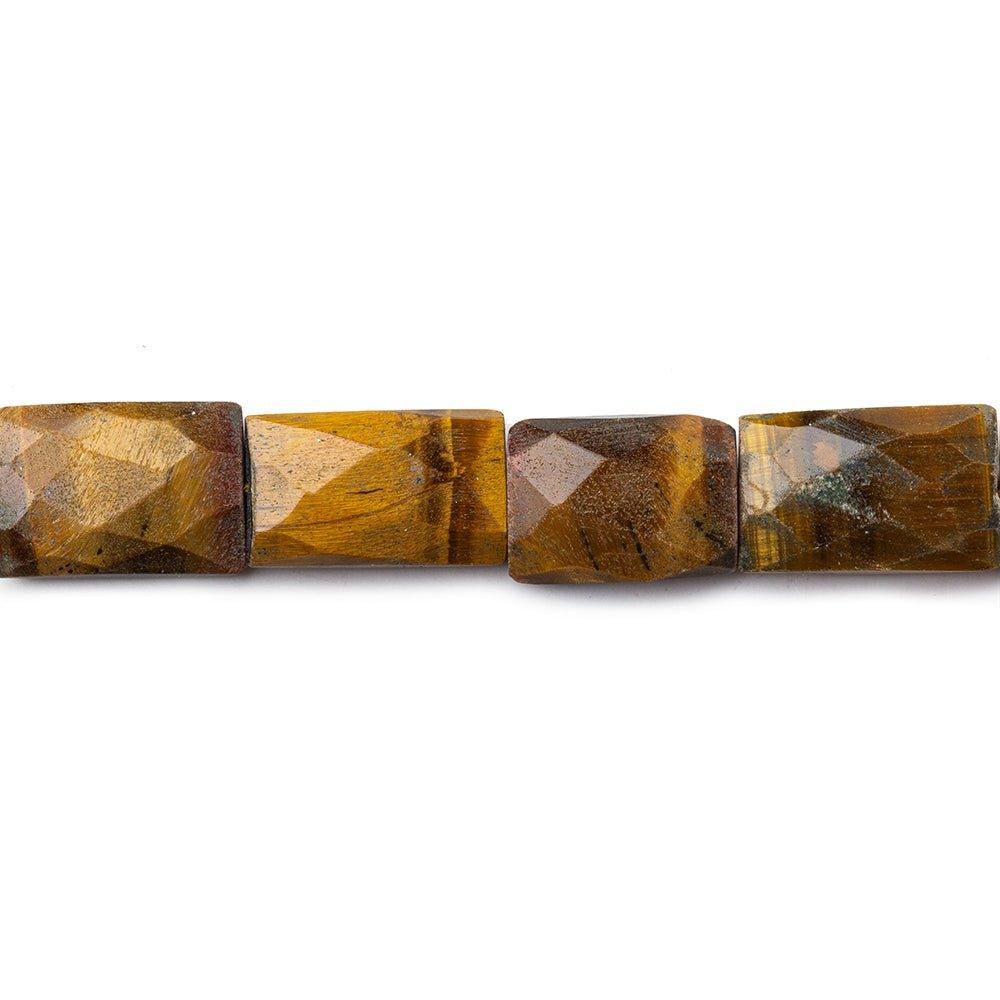 11x9-16x10mm Tiger's Eye faceted rectangles 15 inches 27 beads - The Bead Traders
