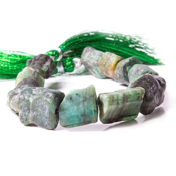 11x9- 16x13mm Brazilian Emerald Straight Drilled Tumbled Crystal 16 Beads - The Bead Traders