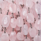 11x9-17x11mm Rose Quartz prism plain oval Black Gold Chain - 7ft lot - The Bead Traders
