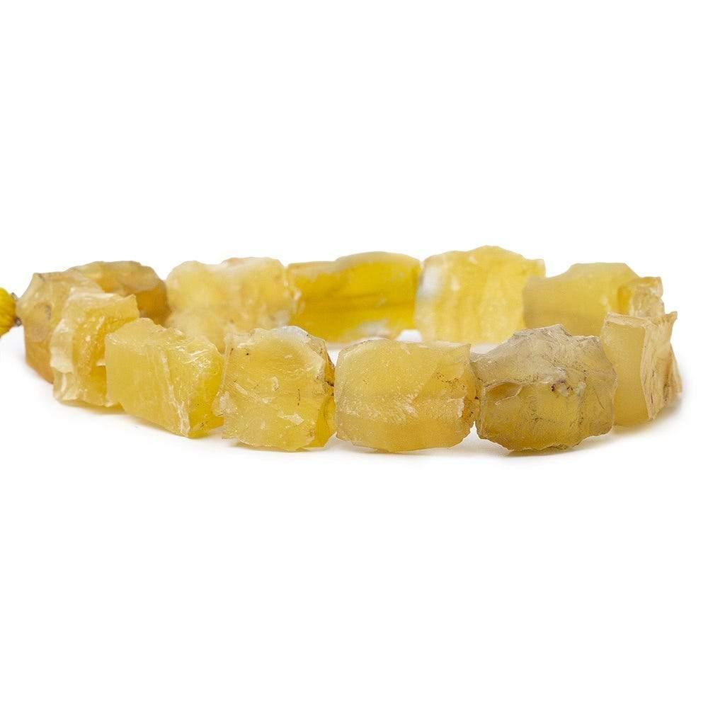 11x9-18x12mm Butter Yellow Agate Beads Hammer Faceted Mix 8 inch 12 pcs - The Bead Traders