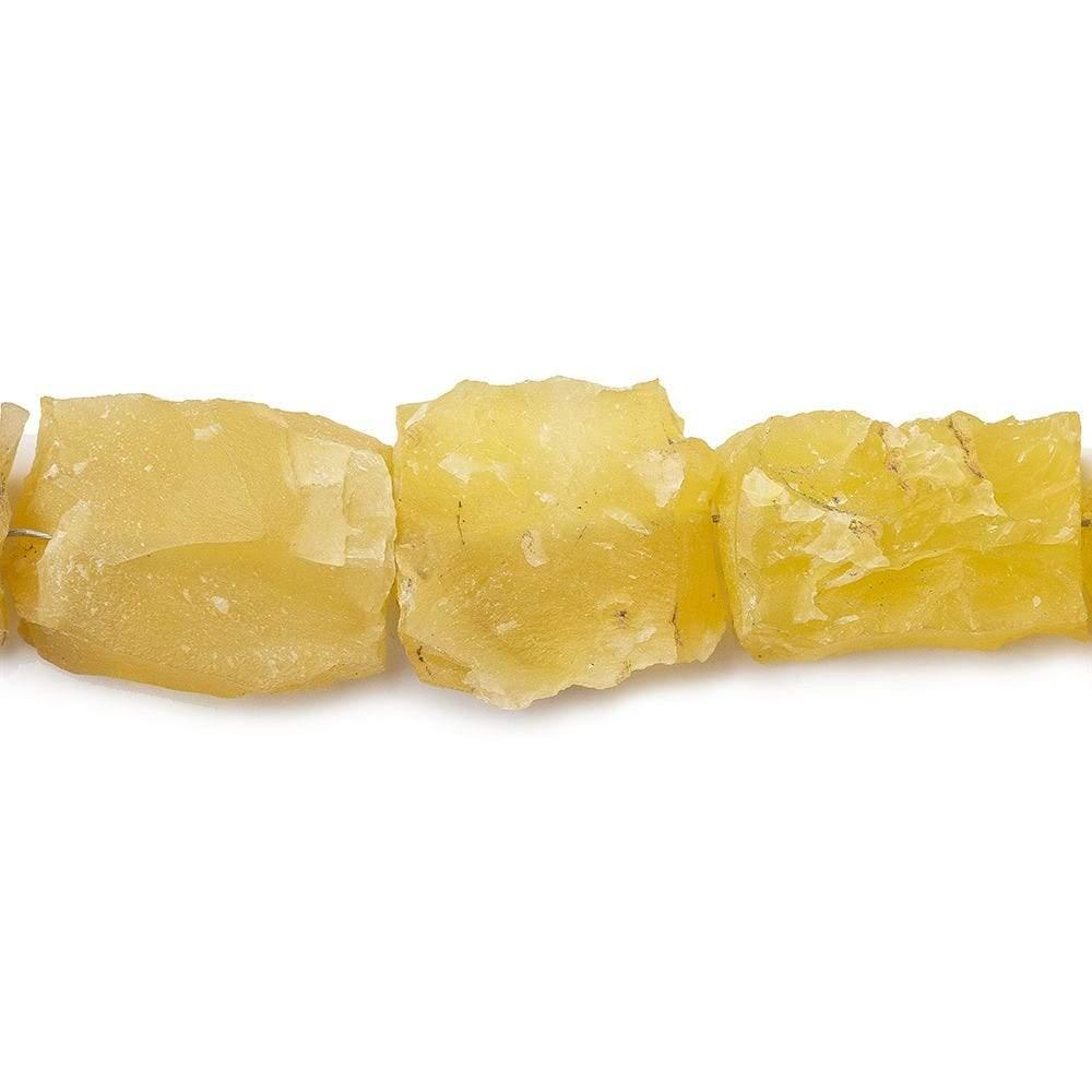 11x9-18x12mm Butter Yellow Agate Beads Hammer Faceted Mix 8 inch 12 pcs - The Bead Traders