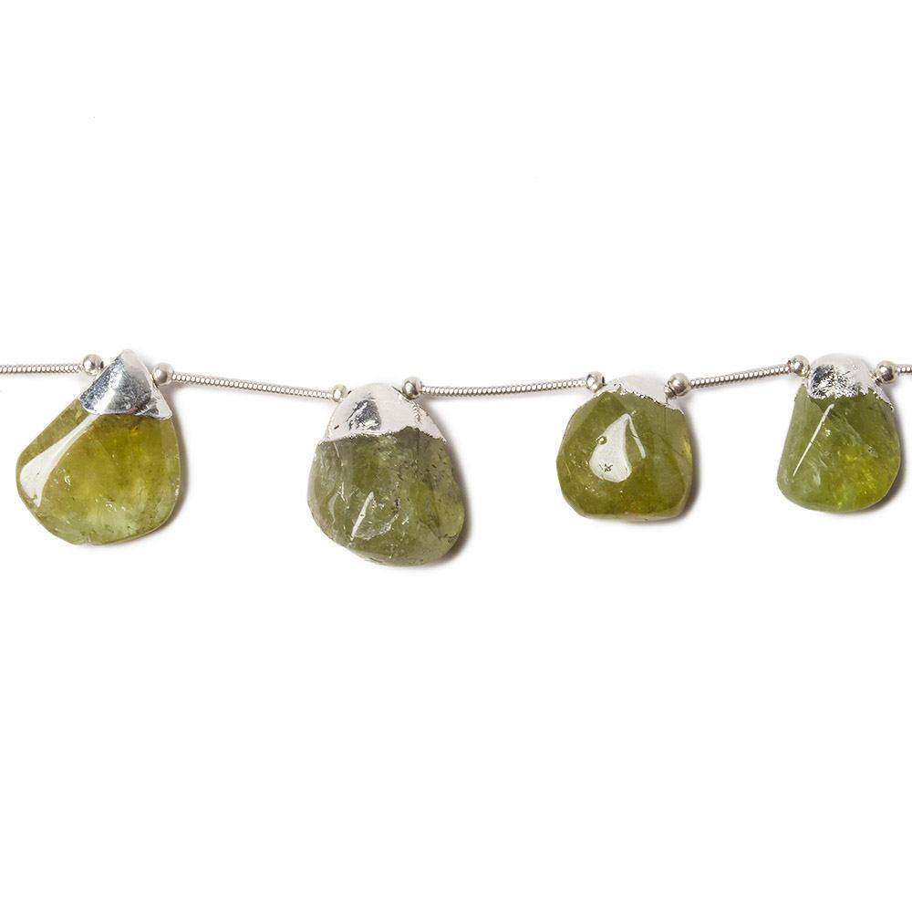 11x9-19x16mm Silver Leafed Grossular Garnet Plain Nugget Focal Beads 8 inch 7 pieces - The Bead Traders