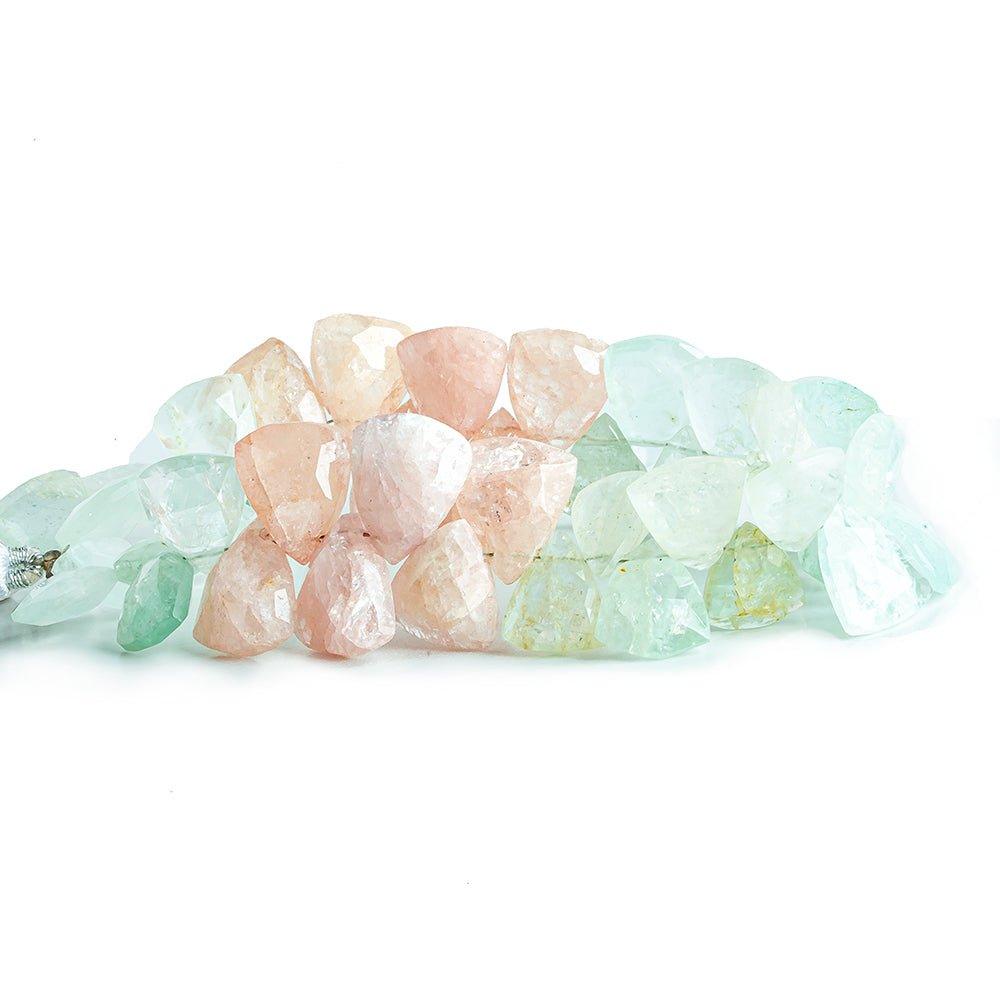 11x9.5mm-13x11.5mm Multi Beryl Top Drilled Trillions 7.5 inch 41 beads - The Bead Traders