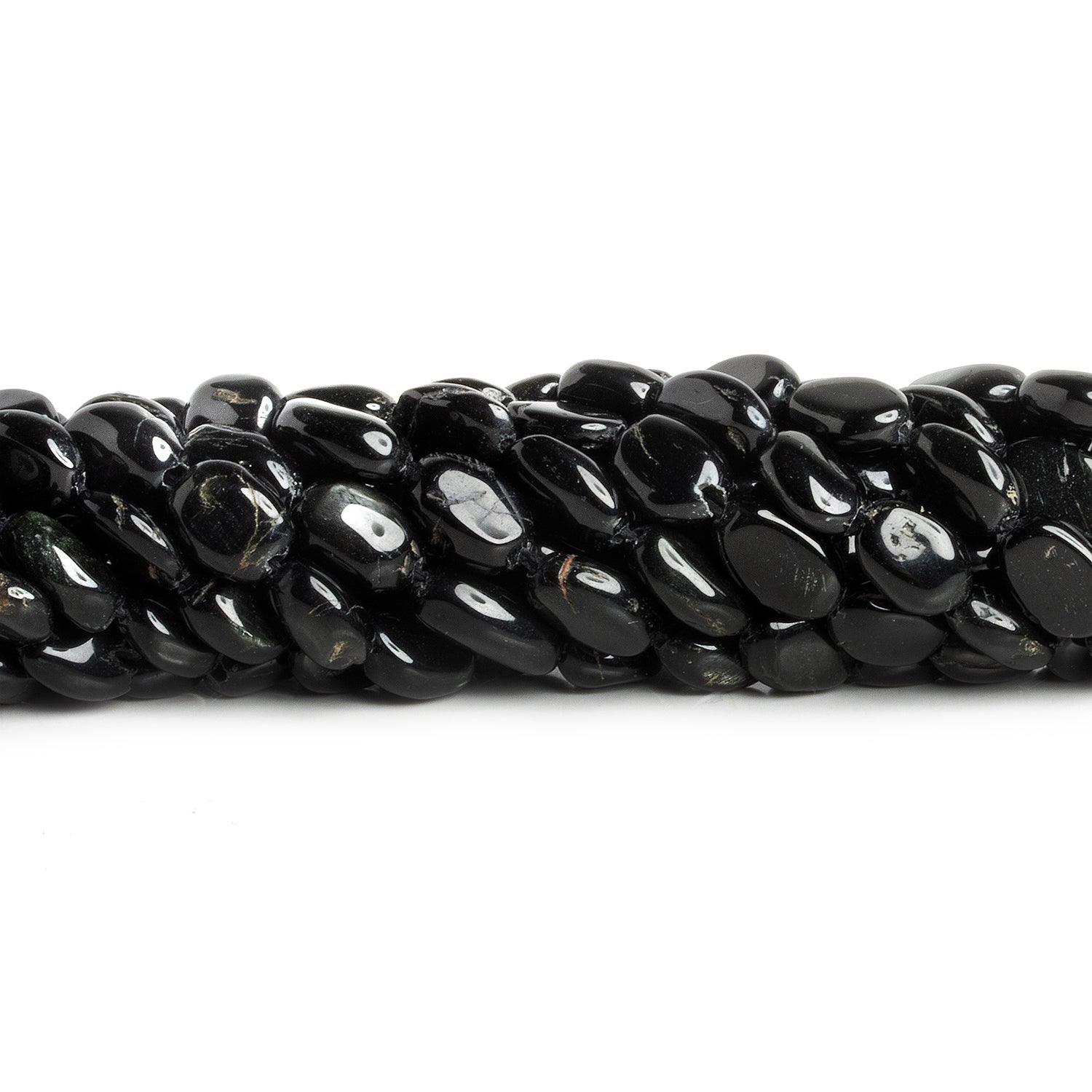 11x9mm Black Tourmaline Ovals 14 inch 33 beads - The Bead Traders