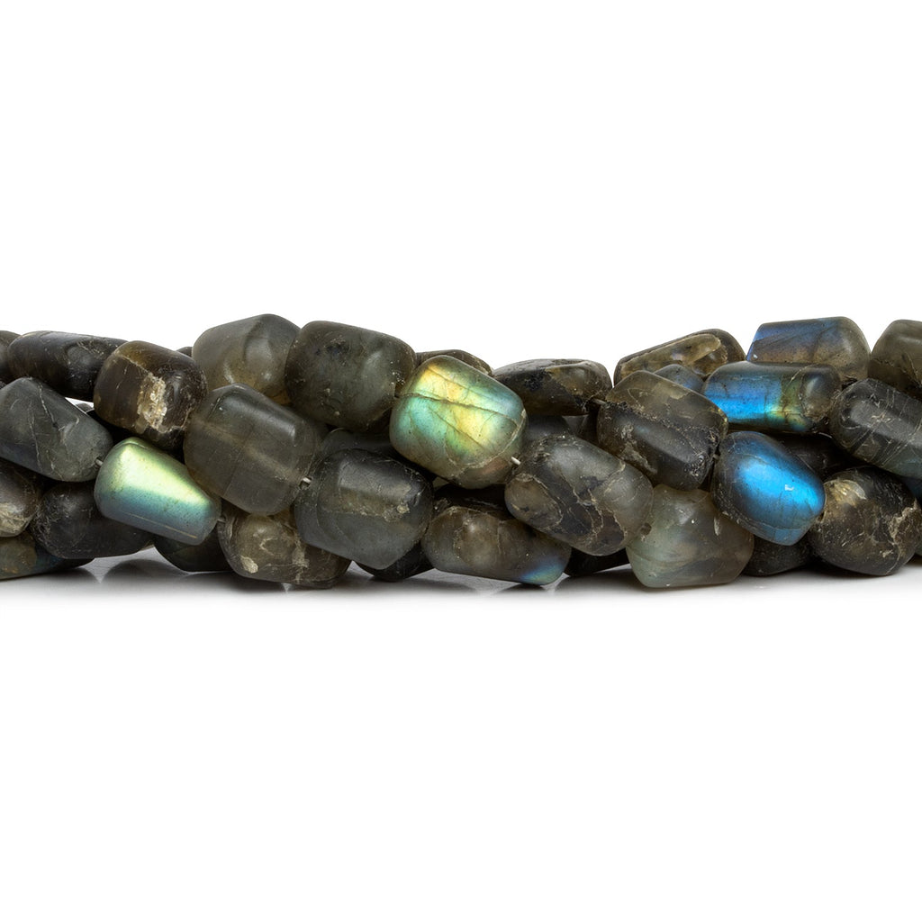 11x9mm Matte Labradorite Nuggets 7.5 inch 15 beads - The Bead Traders