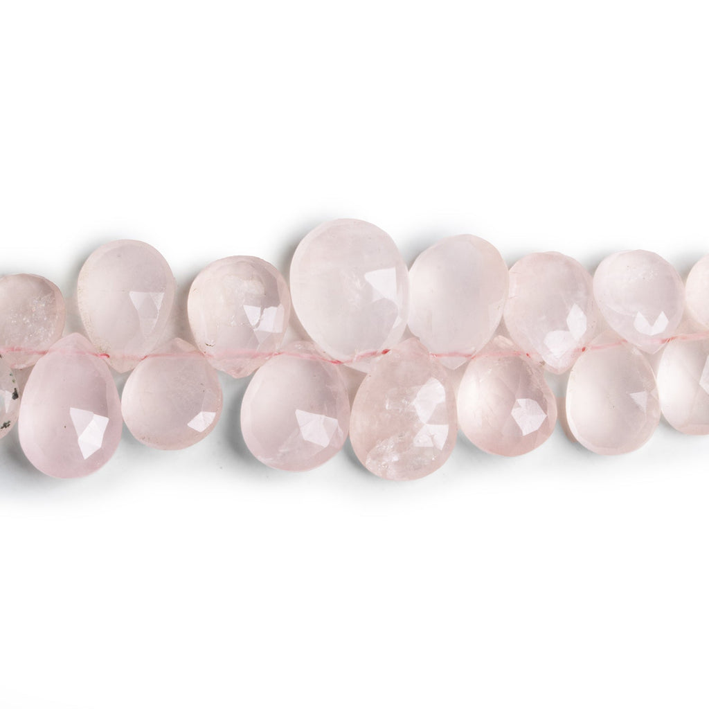 11x9mm Rose Quartz faceted Pears 8 inch 49 beads AA - The Bead Traders