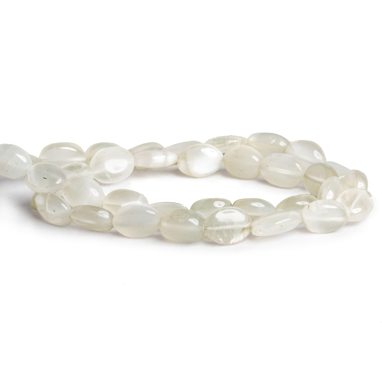 11x9mm White Moonstone Plain Ovals 14 inch 32 beads - The Bead Traders