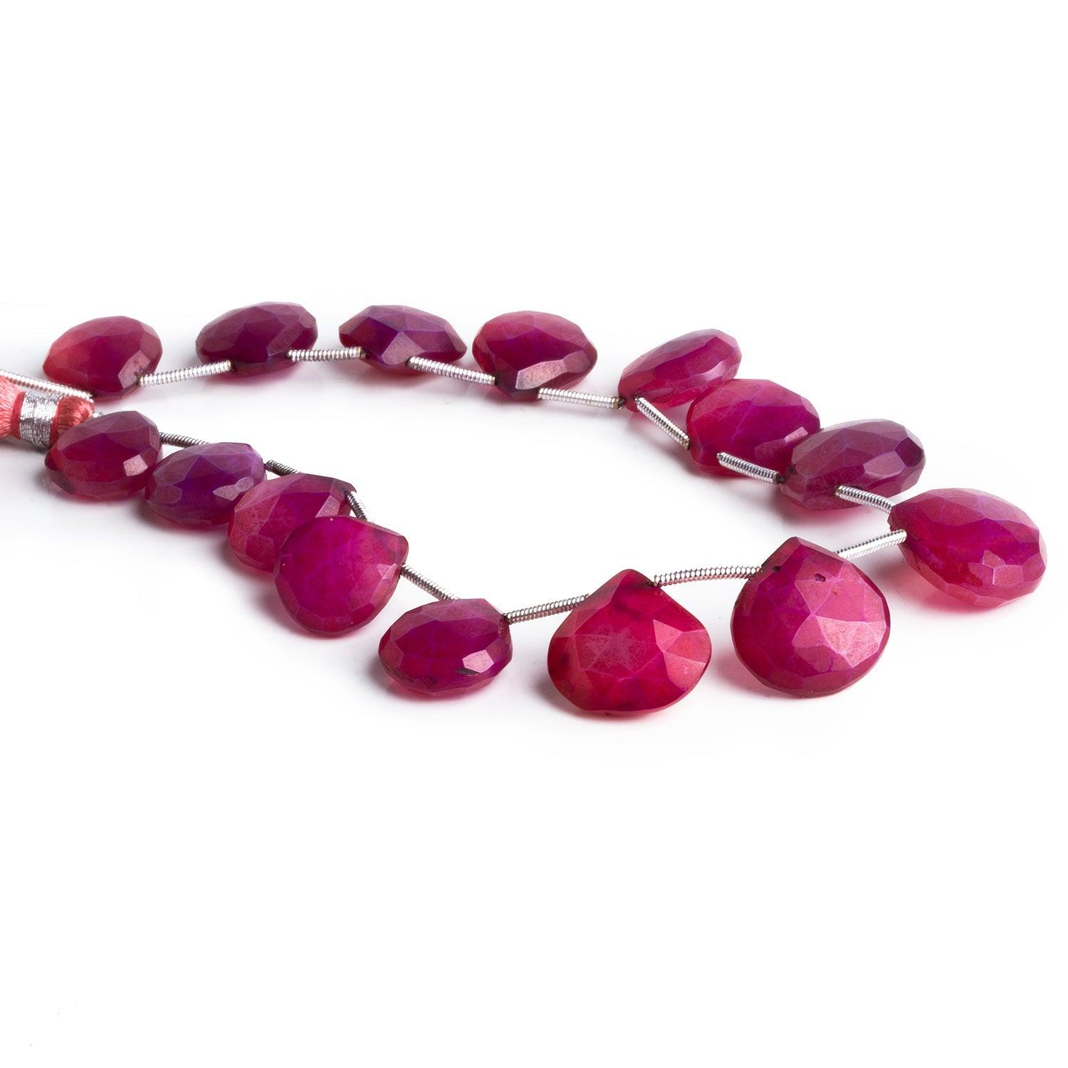 12-15mm Cambay Pink Chalcedony Hearts 8 inch 15 beads - The Bead Traders
