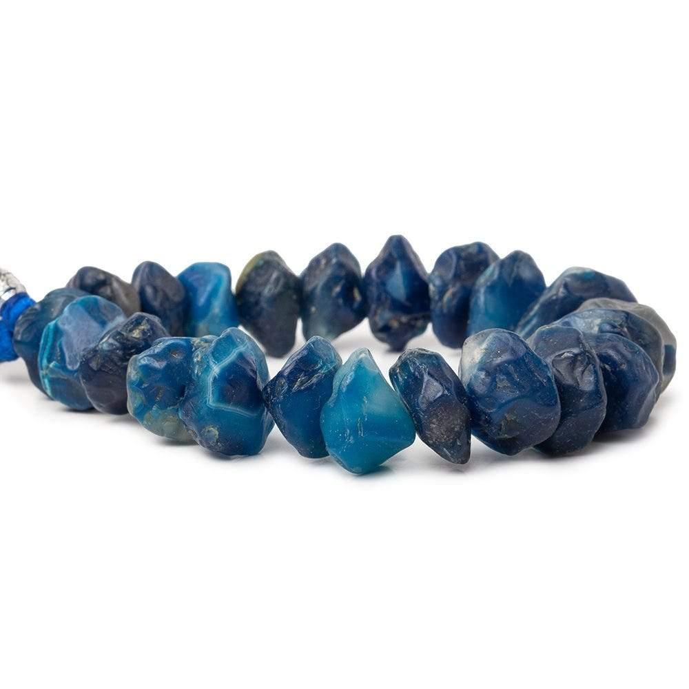 12-16mm Cozumel Blue Agate Beads Tumbled Hammer Faceted Disc 8 inch 26 pcs - The Bead Traders