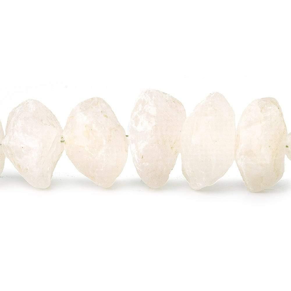 12-18mm Rose Quartz Hammer Faceted Disc Beads 8 inch 23 pieces - The Bead Traders