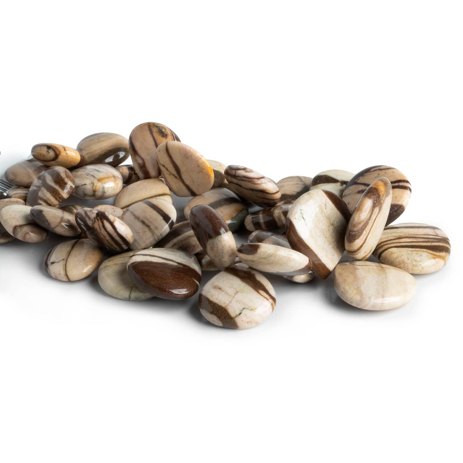 12-19mm Desert Khaki Jasper Heart Beads 7.5 inch 37 beads - The Bead Traders
