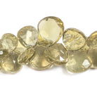 12-21mm Lemon Quartz Heart Briolette Beads 8 inch 41 pieces - The Bead Traders