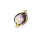 12.5mm Vermeil Bezeled Peacock Coin Freshwater Pearl Connector 1 piece - The Bead Traders