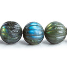 12mm-20mm Labradorite Hand Carved Melon Beads 20 inch 37 pieces - The Bead Traders