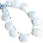 12mm-20mm Turkish Blue Chalcedony Top Drilled Faceted Coin Beads 9 inch 11 pieces - The Bead Traders