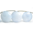 12mm-20mm Turkish Blue Chalcedony Top Drilled Faceted Coin Beads 9 inch 11 pieces - The Bead Traders