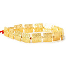 12mm 22kt Gold Plated Copper Geometric Embossed Square Beads, 8 inch - The Bead Traders