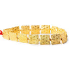 12mm 22kt Gold Plated Copper Heart Embossed Square Beads, 8 inch - The Bead Traders
