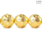 12mm 22kt Gold plated Copper Large Hole Honeycomb Round Beads 4 inch 9 pieces - The Bead Traders