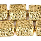 12mm 22kt Gold Plated Copper Medium Cobblestone Embossed Square Beads, 8 inch - The Bead Traders