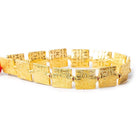 12mm 22kt Gold Plated Copper `O` For Hugs Embossed Square Beads, 8 inch - The Bead Traders